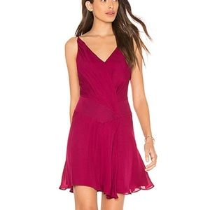 Haute Hippie Cassidy mini silk dress raspberry